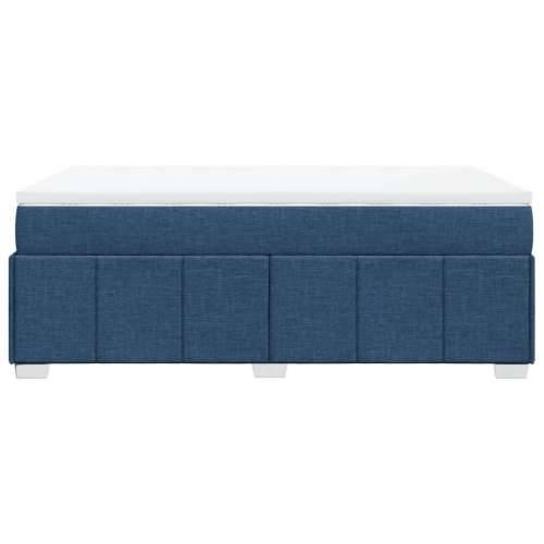 Krevet s oprugama i madracem plavi 120 x 190 cm od tkanine - Plava 120 x 190 cm Cijena