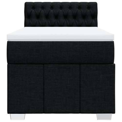 Box spring krevet s madracem crni 90x190 cm od tkanine - Crna 90 x 190 cm Dizajn s gumbima Cijena