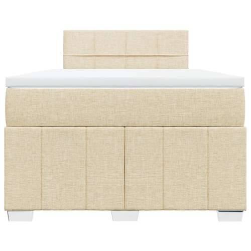 Krevet box spring s madracem krem 120 x 190 cm od tkanine - Krema 120 x 190 cm Blok s kvadratima Cijena