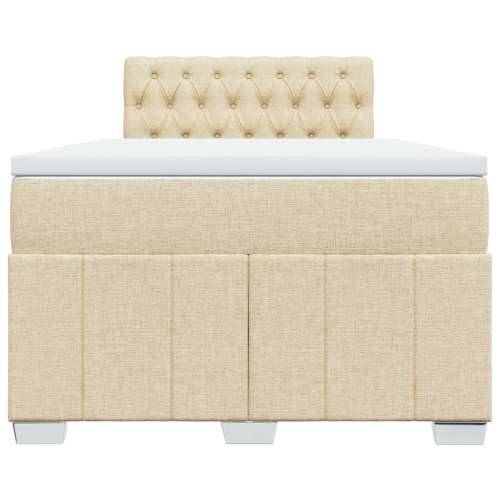 Krevet box spring s madracem krem 120 x 190 cm od tkanine - Krema 120 x 190 cm Dizajn s gumbima Cijena