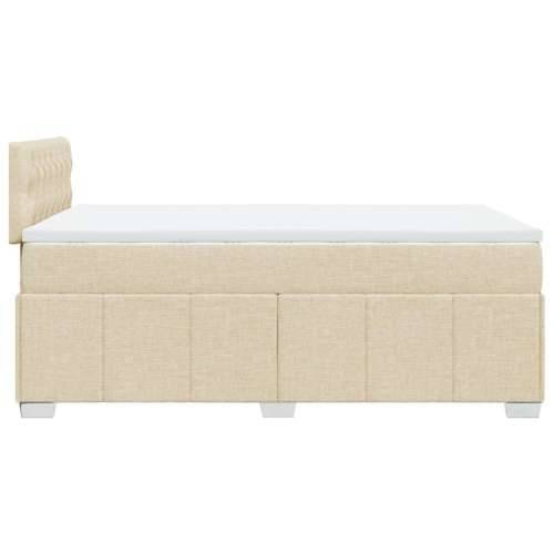 Krevet box spring s madracem krem 120 x 190 cm od tkanine - Krema 120 x 190 cm Dizajn s gumbima Cijena
