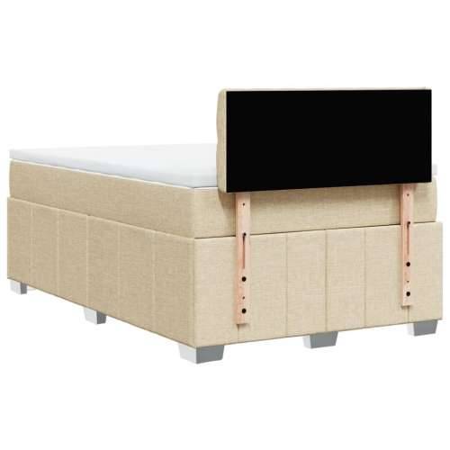 Krevet box spring s madracem krem 120 x 190 cm od tkanine - Krema 120 x 190 cm Dizajn s gumbima Cijena