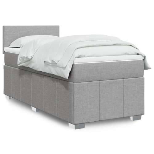 Box spring krevet s madracem svjetlosivi 90x190 cm od tkanine - Svjetlosiva 90 x 190 cm Gladak dizajn Cijena