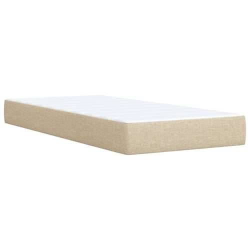 Krevet s oprugama i madracem krem 90 x 200 cm od tkanine - Krema 90 x 200 cm Gladak dizajn Cijena