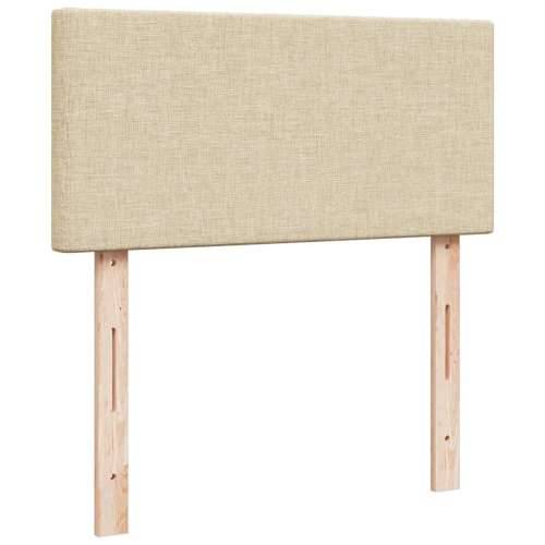 Krevet s oprugama i madracem krem 90 x 200 cm od tkanine - Krema 90 x 200 cm Gladak dizajn Cijena