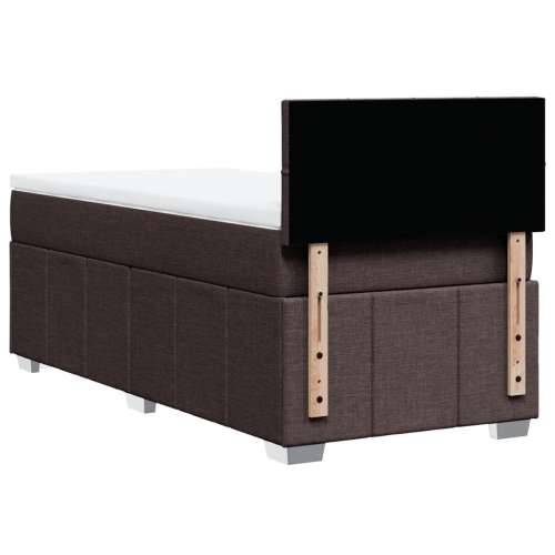 Krevet s oprugama i madracem tamnosmeđi 100 x 200 cm od tkanine - Tamno smeđa 100 x 200 cm Blok s kvadratima Cijena