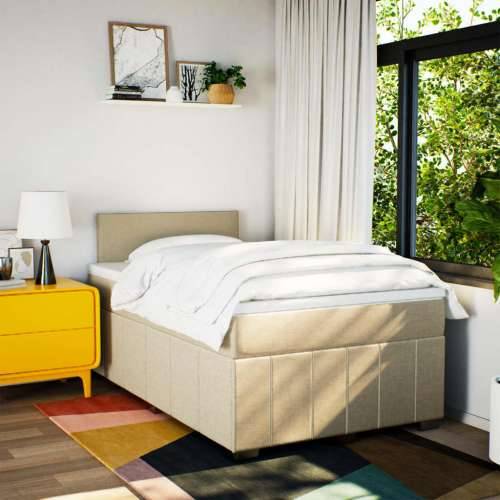 Krevet box spring s madracem krem 120 x 190 cm od tkanine - Krema 120 x 190 cm Gladak dizajn Cijena