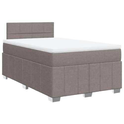 Krevet s oprugama i madracem smeđesivi 120 x 190 cm od tkanine - Sivo-smeđa 120 x 190 cm Blok s kvadratima Cijena