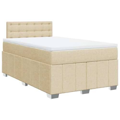 Krevet box spring s madracem krem 120 x 190 cm od tkanine - Krema 120 x 190 cm gumbi Cijena
