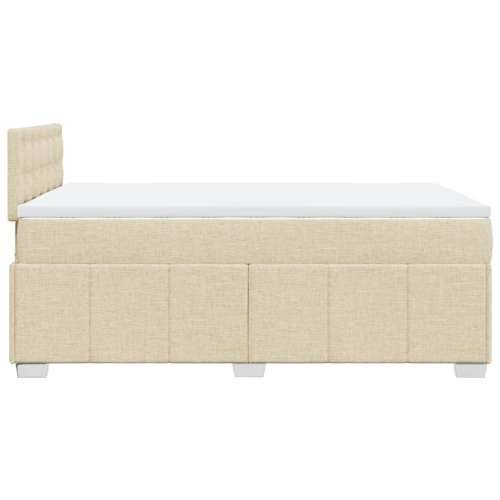 Krevet box spring s madracem krem 120 x 190 cm od tkanine - Krema 120 x 190 cm gumbi Cijena
