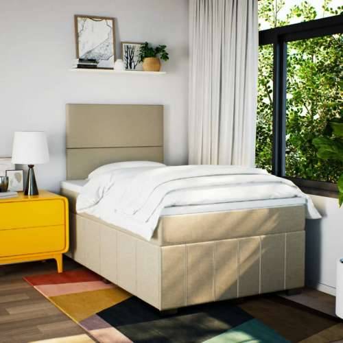 Krevet box spring s madracem krem 120 x 190 cm od tkanine - Krema 120 x 190 cm Gladak dizajn Cijena