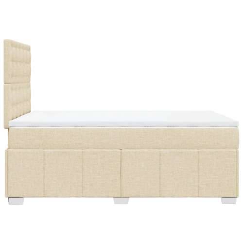 Krevet box spring s madracem krem 120 x 190 cm od tkanine - Krema 120 x 190 cm gumbi Cijena