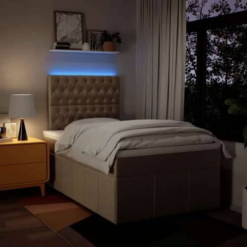 Krevet box spring s madracem krem 120 x 190 cm od tkanine - Krema 120 x 190 cm Dizajn s gumbima Cijena