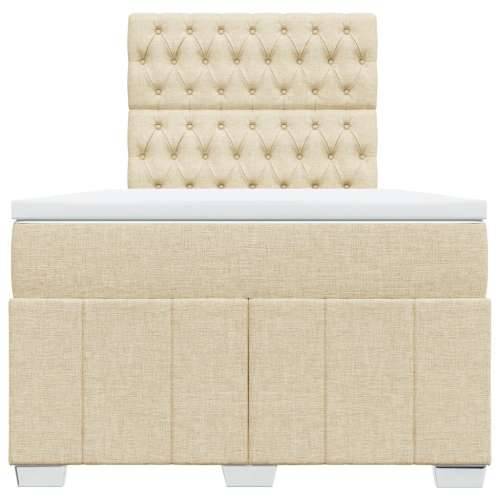Krevet box spring s madracem krem 120 x 190 cm od tkanine - Krema 120 x 190 cm Dizajn s gumbima Cijena