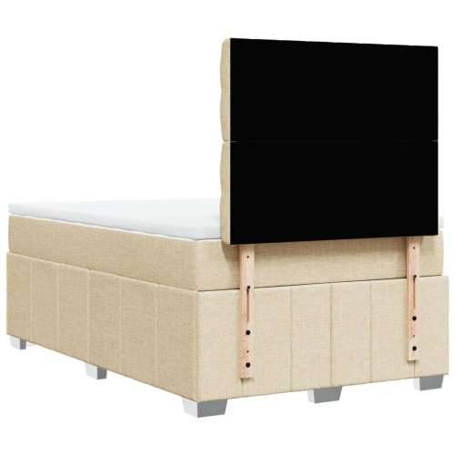Krevet box spring s madracem krem 120 x 190 cm od tkanine - Krema 120 x 190 cm Dizajn s gumbima Cijena