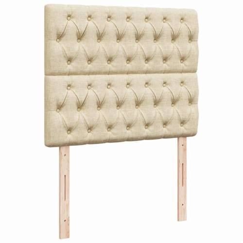 Krevet box spring s madracem krem 120 x 190 cm od tkanine - Krema 120 x 190 cm Dizajn s gumbima Cijena