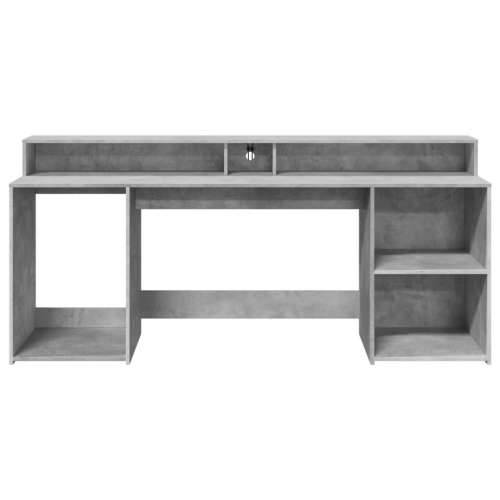 Radni stol s LED svjetlima sivi 200x55x91 cm konstruirano drvo - Beton siva 200 x 55 x 91 cm Cijena