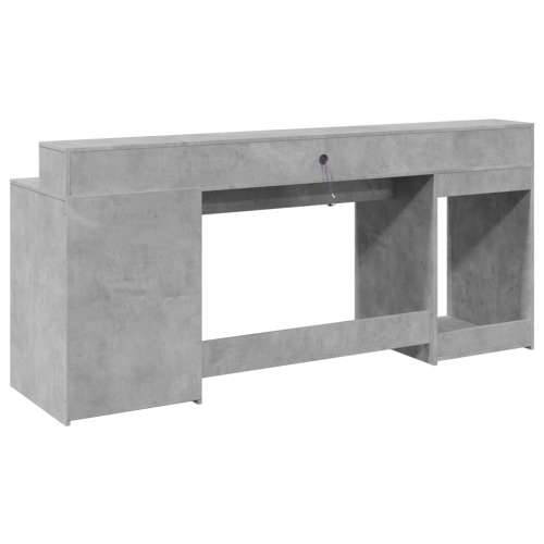 Radni stol s LED svjetlima sivi 200x55x91 cm konstruirano drvo - Beton siva 200 x 55 x 91 cm Cijena