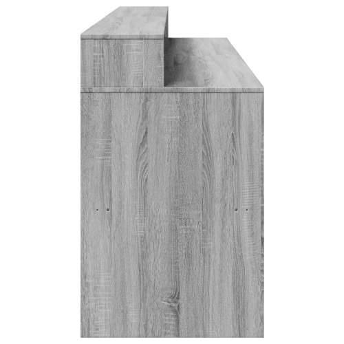 Radni stol s LED svjetlima siva boja hrasta 200x55x91 cm drveni - Sivi hrast sonoma 200 x 55 x 91 cm Cijena