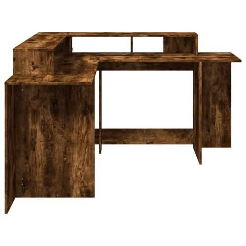 Radni stol s LED svjetlima boja hrasta 152x152x91 cm drveni - Dimljeni hrast 152 x 152 x 91 cm Cijena