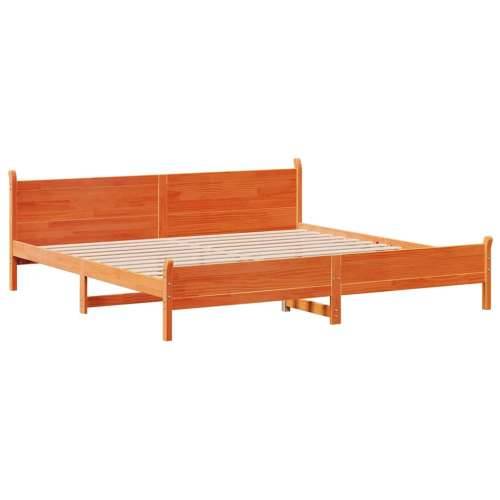 Okvir kreveta bez madraca voštano smeđi 200x200 cm od borovine - Voštano smeđa 200 x 200 cm Cijena