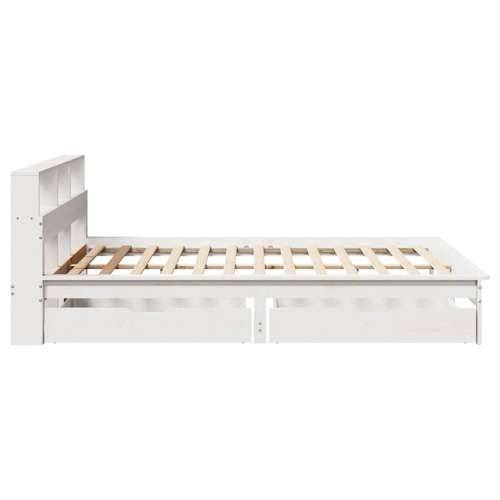 Krevet s regalom z knjige bez madraca bijeli 140x190cm borovina - Bijela 140 x 190 cm Cijena