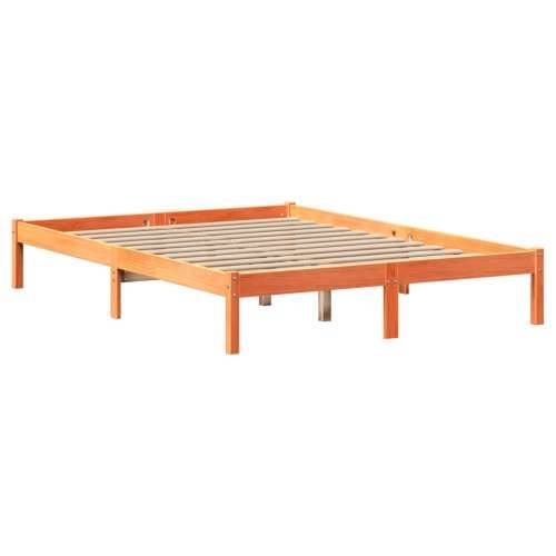 Krevet s regalom za knjige bez madraca 150x200 cm od borovine - Voštano smeđa 150 x 200 cm Cijena