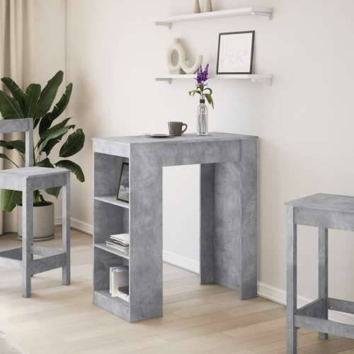 Barski stol s držačima boja betona 95x47x103,5 cm drveni - Beton siva 1 Cijena