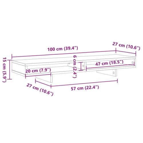 Stalak za monitor boja hrasta 100x27x15 cm konstruirano drvo - sonoma hrast 100 x 27 x 15 cm Cijena
