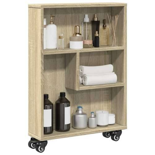 Uska kolica za pohranu boja hrasta 48x13x68cm konstruirano drvo - sonoma hrast 1 Cijena