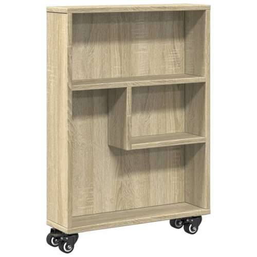 Uska kolica za pohranu boja hrasta 48x13x68cm konstruirano drvo - sonoma hrast 1 Cijena