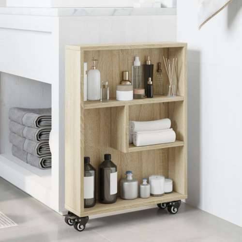 Uska kolica za pohranu boja hrasta 48x13x68cm konstruirano drvo - sonoma hrast 1 Cijena
