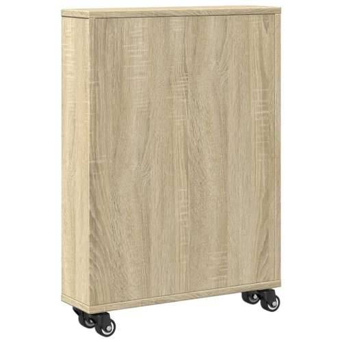 Uska kolica za pohranu boja hrasta 48x13x68cm konstruirano drvo - sonoma hrast 1 Cijena