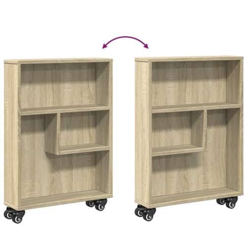 Uska kolica za pohranu boja hrasta 48x13x68cm konstruirano drvo - sonoma hrast 1 Cijena