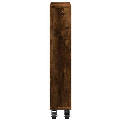 Uska kolica za pohranu boja hrasta 48x13x68cm konstruirano drvo - Dimljeni hrast 1 Cijena