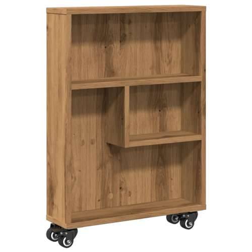 Uska kolica za pohranu boja hrasta 48x13x68cm konstruirano drvo - artisian oak 1 Cijena