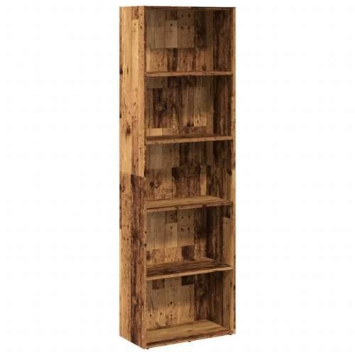 Regal za knjige boja starog drva 60x30x189 cm konstruirano drvo - Staro drvo 1 189 cm 60 cm Cijena