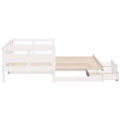 Dnevni krevet na razvlačenje s ladicama bez madraca 90x200 cm Bijela 90 x 200 cm Cijena