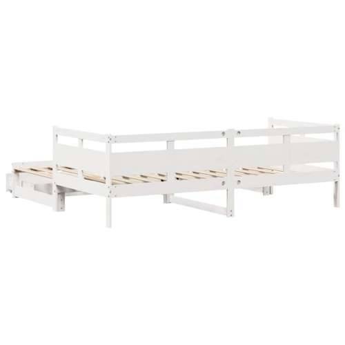 Dnevni krevet na razvlačenje s ladicama bez madraca 90x200 cm Bijela 90 x 200 cm Cijena