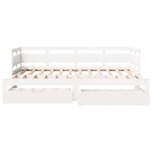 Dnevni krevet na razvlačenje s ladicama bez madraca 90 x 190 cm - Bijela 90 x 190 cm Cijena
