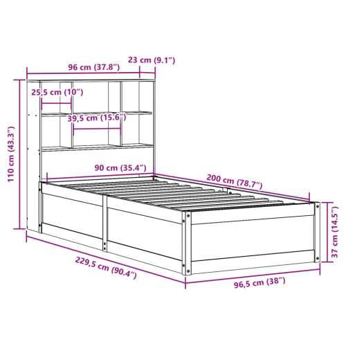 Okvir kreveta bez madraca bijeli 90 x 200 cm masivna borovina - Bijela 90 x 200 cm Cijena