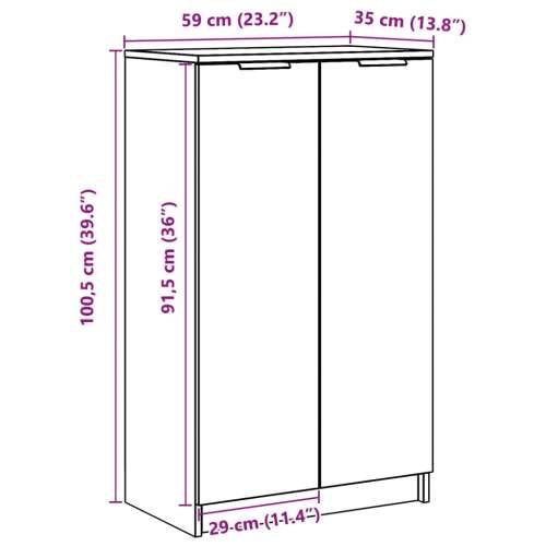 Ormarić za cipele boja drva 59x35x100,5 cm konstruirano drvo - Staro drvo 1 Cijena