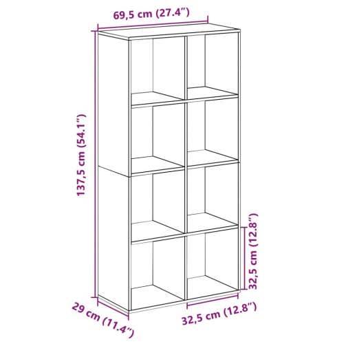 Pregrada / regal za knjige boja drva 69,5x29x137,5 cm drveni - Staro drvo 1 137.5 cm 69.5 cm Cijena