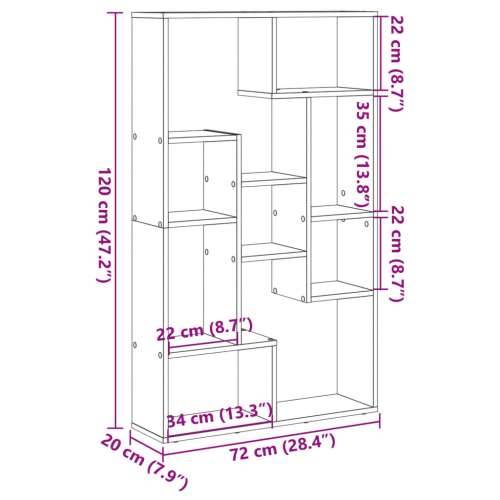 Regal za knjige boja hrasta 72x20x120 cm od konstruiranog drva - sonoma hrast 1 72 cm Cijena