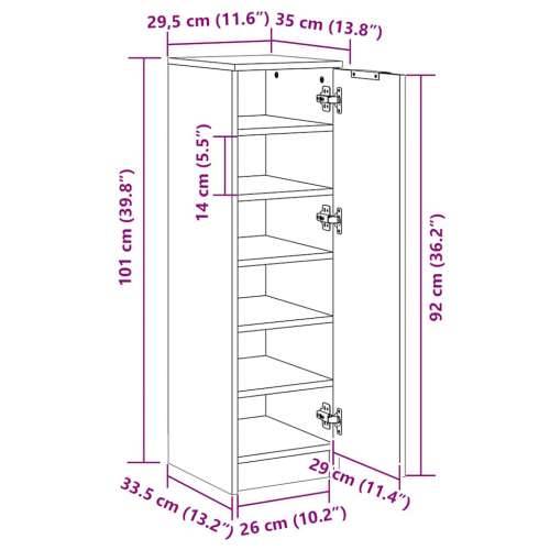 Ormarić za cipele boja drva 29,5x35x100,5 cm konstruirano drvo - Staro drvo 1 Cijena