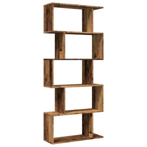 Paravan - Sobna pregrada / regal za knjige 5 razina 70x24x161 cm drveni - Staro drvo 1 161 cm Cijena