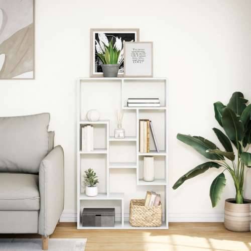 Regal za knjige bijeli 72 x 20 x 120 cm od konstruiranog drva - Bijela 1 72 cm Cijena