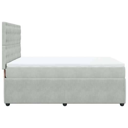 Krevet s oprugama i madracem svjetlosivi 140x190 cm baršunasti - Svjetlosiva 140 x 190 cm gumbi Cijena
