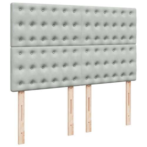 Krevet s oprugama i madracem svjetlosivi 140x190 cm baršunasti - Svjetlosiva 140 x 190 cm gumbi Cijena