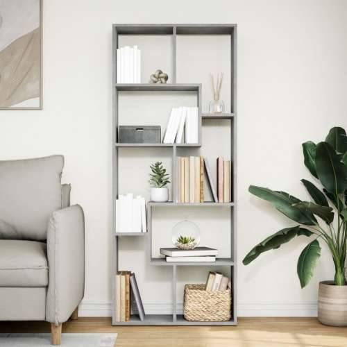 Paravan - Sobna pregrada / regal za knjige sivi 67 x 25 x 161,5 cm drveni - Beton siva 1 Cijena
